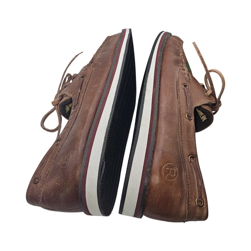 Roper Womens Brown Leather Desert Cactus Skull Boat Shoes Loafers Sz 10 - Picture 11 of 12